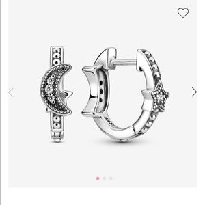 Crescent moon hoop earrings